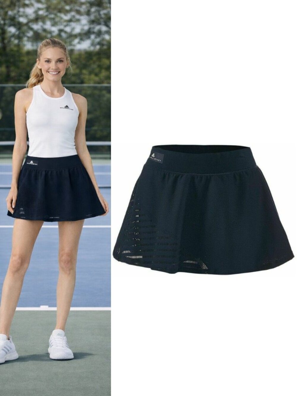 Nwt Adidas Stella McCartney Tennis Skirt Skort Shorts L Large Navy Blue